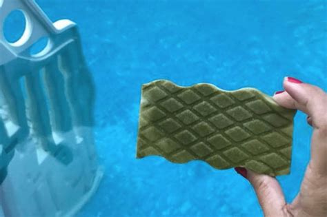 Magic cleaning pad in swimming pool tiktok